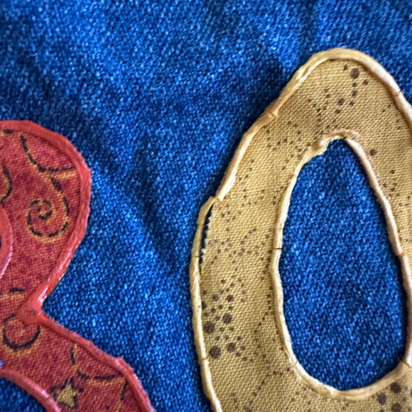 KG Sportswear Denim Vest Fall Harvest Pumpkin Appliqué One Size Handmade - Picture 8 of 10